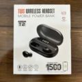 TWS T2 Wireless HEADSET, T2 Bluetooth, Wireless EARBUDS With 1500mAH Powerbank, Bluetooth 5.0,IPX5 Waterproof, Led Power Display, Hifi Sound Quality, .... 