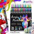 24/48/72 Colors Acrylic Paint Markers,Dual Tip Pens With Dot Tip and Brush Tip for Rock Painting,Wood,Ceramic,Fabric,Canvas,DIY. 