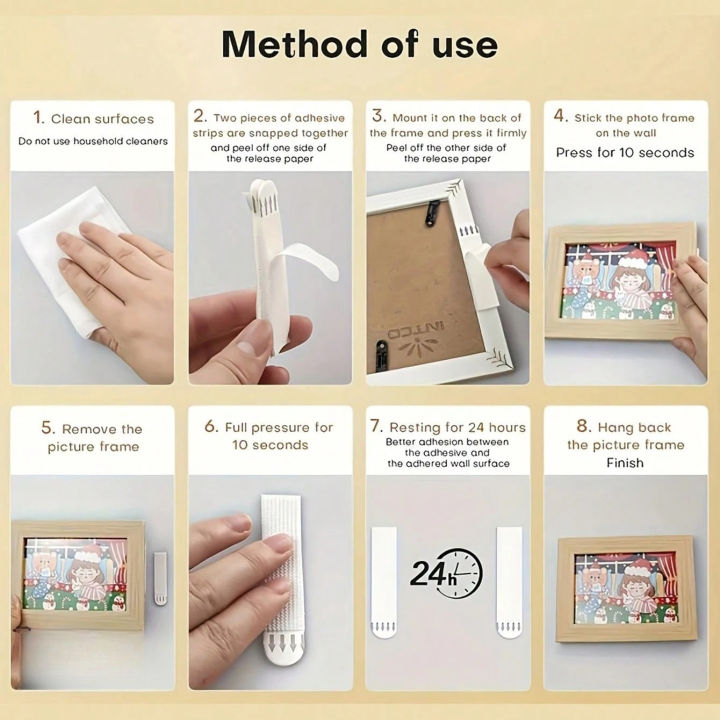 12pcs-Traceless%20%20easy%20to%20pull%20adhesive%20Velcro%20for%20fixing%20photo%20frames,%20hanging%20pictures%20without%20leaving%20any%20adhesive%20-%20Image%202