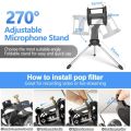 Plug & Play 3.5mm Condenser Microphone with Stand for PC, Phone, Laptop, Tablet - Ideal for TikTok, YouTube, Skype, Karaoke, Gaming, Chatting. 