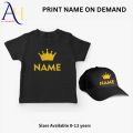 Kids T shirt with Cap Name on both, Summer Collection T shirt Customize your Name in T shirt. 