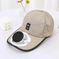 Solar Powered Cap with Fan Summer Breathable Mesh Sun Protection Outdoor Baseball Hat For Men USB Rechargeable Cooling Headwear. 
