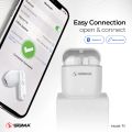 Sigma WAVE T5 TWS Earbuds Standby time 120hrs Airpods/Airbuds/Headset Charging cable Type-C Included Airbuds Use for Android/IOS Huawei, Samsung, Vivo, Tecno, Infinix Airpods and Airbuds Play Time 4+12hrs. 