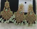 khuden earrings and tikka set. 