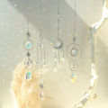 4 Pcs Silver Metal Boho Dreamcatcher Crystal Pendant Hanging Sun Catcher Crystal Suncatcher Garden Outdoor Decors Girl's . 