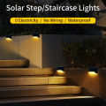 Outdoor Solar Stair Light  Waterproof Garden Step LED Solar Lamp for Yard Railing Fence Pathway Patio Lawn Decoration Lighting. 