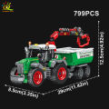 HUIQIBAO Farmer Truck Model Building Block Tractor Cultivator Harvester Vehicle MOC Car Brick City Construction Toy For Children. 