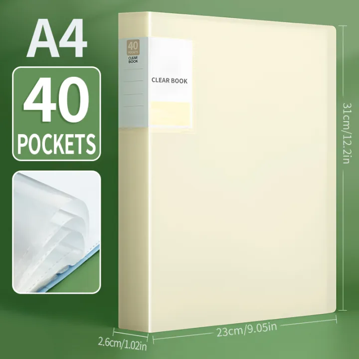HUAJIE%201PCS%20A4%20Clear%20Display%20Book,%2020/40%20Pockets%20Transparent%20Document%20Folder,%20Photo%20Album%20Binder%20for%20Office,%20School,%20Study%20-%20Image%207