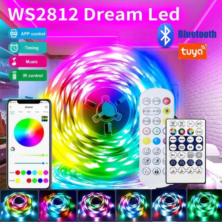 Tuya LED RGB Strip Light Smart Wifi RGBIC Dream color Ribbon Lighting USB 5V WS2812B Addressable Light Lamp Support Alexa  lightify