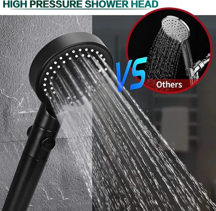 5 Modes Adjustable Shower Head High Pressure Water Saving Shower One ...