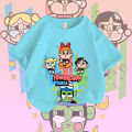 PopMart crybaby & Powerpuff Girls T-shirt, printed cotton 100%, can be worn on both men, comfortable, not shrink, baby girl T-shirt.. 