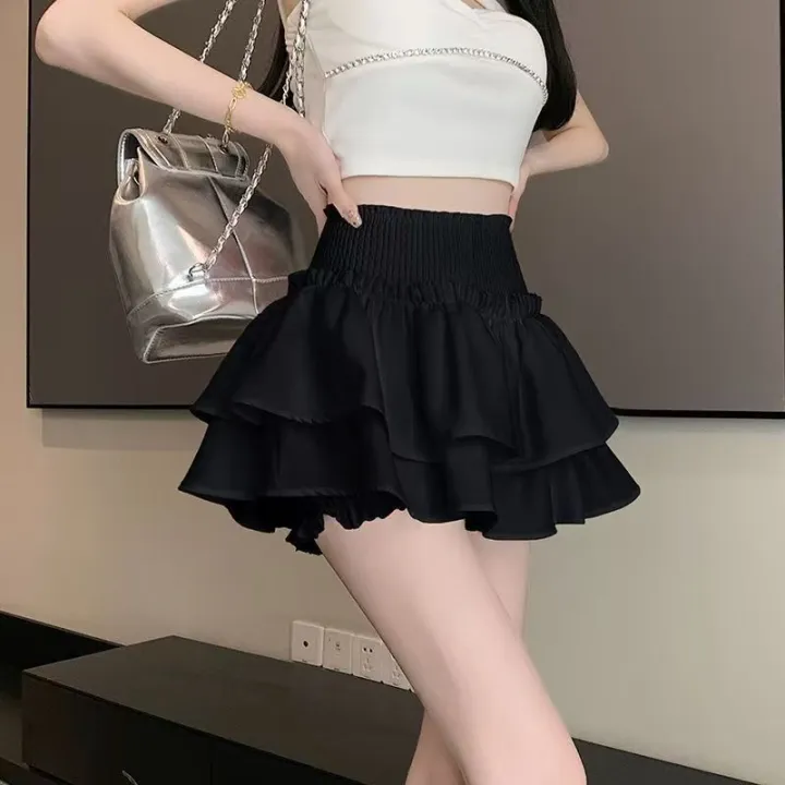 Princess%20Kawaii%20Sweet%20Mini%20Skirt%20Elastic%20High%20Waist%20Ballet-Style%20Tiered%20Skirt%20New%20White%20Casual%20Matching%20Girl's%20Short%20Cake%20Skirt%20-%20Image%205