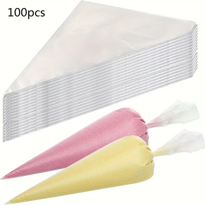 100PCS Disposable Pastry Bags, Extra Strong&Leak-Proof Piping Bags for Cake Decorating,Baking,Icing,and Crafts–Durable&Food Safe
