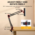 Rotatable Tablet Stand Phone Stand Long Arm Metal 360° Adjustable Holder For iPad for 4 to 11 inch  iPhone  . 