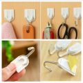 DealSpot 6 in 1 strong adhesive wall hooks, stciky hooks for wall hangings, storng load holding capacity can hold upto 3kg, pack of 6 durable wall hooks. 