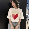 Qdshop🎈New arrival Korean style heart shape summer short-sleeved T-shirt simple and multi-match easy to wear all festival❤️. 