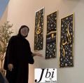 Islamic Wall Art Set | 3-Piece Arabic Calligraphy & Kaaba Decor | Gold & Black Metal:Luxury Gold Arabic Calligraphy Wall Hanging |  3D Art:. 