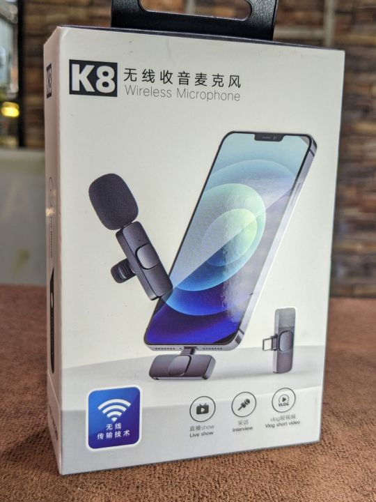 K 8 orignal Bluetooth mick with 3 different option like lighting type A and type C spouted mick. It has tpye C pod for personal charging.It has one mini type C cable. It has big battery backup.