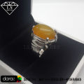 Natural Zard Aqeeq Ring , Yellow Agate Ring , 925 Silver "Chandi" Ring With Yellow Aqeeq Stone. 