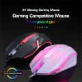 LIMEIDE Gaming S1 Sports LED Luminous Backlit Wired Mouse USB Wired For Desktop Laptop Mute Office Computer Gaming Mouse.
