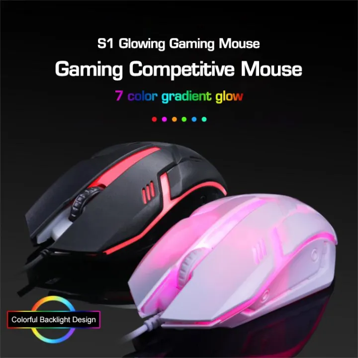 LIMEIDE%20Gaming%20S1%20Sports%20LED%20Luminous%20Backlit%20Wired%20Mouse%20USB%20Wired%20For%20Desktop%20Laptop%20Mute%20Office%20Computer%20Gaming%20Mouse%20-%20Image%202