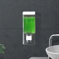 Non-punching Manual Press Soap Dispenser Wall Hanging Traceless Paste Disinfectant Bottle Bathroom Transparent Soap Dispenser. 
