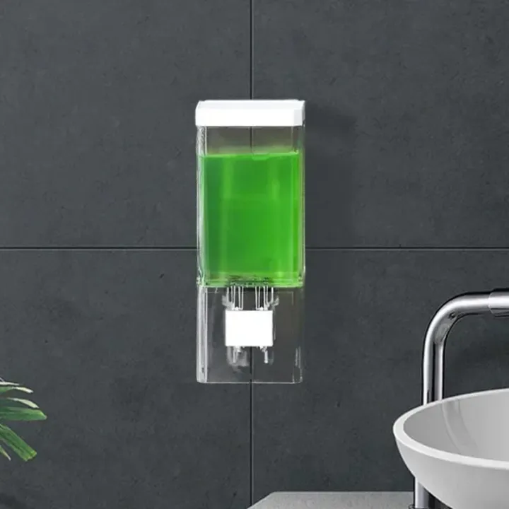 Non-punching%20Manual%20Press%20Soap%20Dispenser%20Wall%20Hanging%20Traceless%20Paste%20Disinfectant%20Bottle%20Bathroom%20Transparent%20Soap%20Dispenser%20-%20Image%203