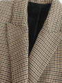 Women Fashion Double Breasted Plaid Blazer Coat Vintage Long Sleeve Flap Pockets Female Outerwear Chic Vestes Femme.