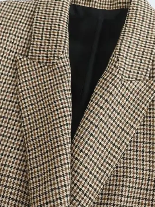 Women%20Fashion%20Double%20Breasted%20Plaid%20Blazer%20Coat%20Vintage%20Long%20Sleeve%20Flap%20Pockets%20Female%20Outerwear%20Chic%20Vestes%20Femme%20-%20Image%203