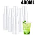 Clear Plastic Beverage Cups with Lids Disposable Cold Drink Containers for Milk Tea Juice Iced Coffee Ice Cream Dessert Party. 