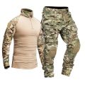 Uniform Camo Multicam Combat Shirts Cargo Pants +pads Sniper Hunting Clothes Suits Trainning Airsoft Paintball Sets.