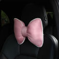 Car Headrest Pillow Cute Bow Summer Ice Silk Headrest Anti-Fatigue Car Neck Pillow Waist Cushion Woman. 