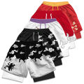 Stylish 3D Print 2 in 1 Running Shorts for Men Gym Workout Athletic Performance Shorts with Pockets Activewear. 