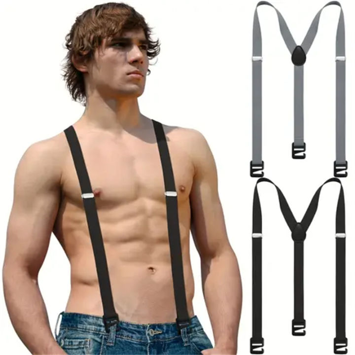 Work%20Suspenders%20Belt%20for%20Men%204cm%20Wide%20X-Back%20with%203%20Plastic%20Gripper%20Clasps%20Adjustable%20Elastic%20Trouser%20Pants%20Braces-Black%20-%20Image%202