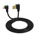 Gold Plated 15CM Short 90 Degree USB 2.0 To Micro USB B Male Cable Gold Plated Right Angle Data Sync And Charge Extender Lead. 