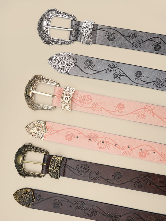 Western%20Style%20Printed%20Solid%20Color%20Pu%20Belt%20Buckle,%20Retro%20Casual%20Women's%20Belt,%20Classic%20Jeans%20Decorative%20Belt%20-%20Image%203