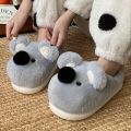 Women Winter new three-dimensional koala design Slippers Casual Soft Heel Platform Fur Warm Indoor Comfortable Man Home Slippers.
