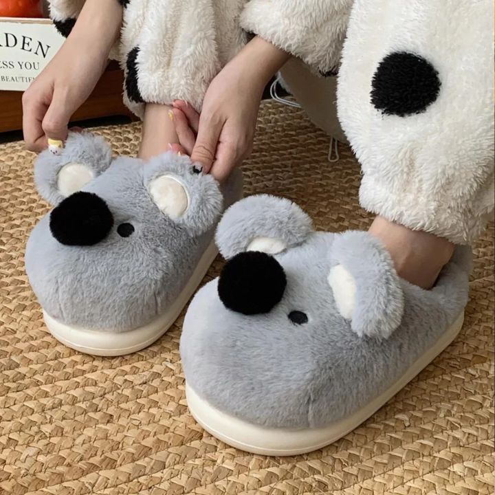 Women%20Winter%20new%20three-dimensional%20koala%20design%20Slippers%20Casual%20Soft%20Heel%20Platform%20Fur%20Warm%20Indoor%20Comfortable%20Man%20Home%20Slippers%20-%20Image%202