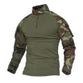 Men's Long Sleeve Combat Shirt 1/4 Zipper Ripstop Cotton Workwear Tops  Shirts Camo Airsoft T Shirts Paintball T Shirts. 