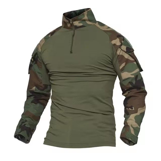 Men's%20Long%20Sleeve%20Combat%20Shirt%201/4%20Zipper%20Ripstop%20Cotton%20Workwear%20Tops%20%20Shirts%20Camo%20Airsoft%20T%20Shirts%20Paintball%20T%20Shirts%20-%20Image%207