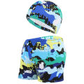 F5 cute cartoon children's swimming trunks + hat. 