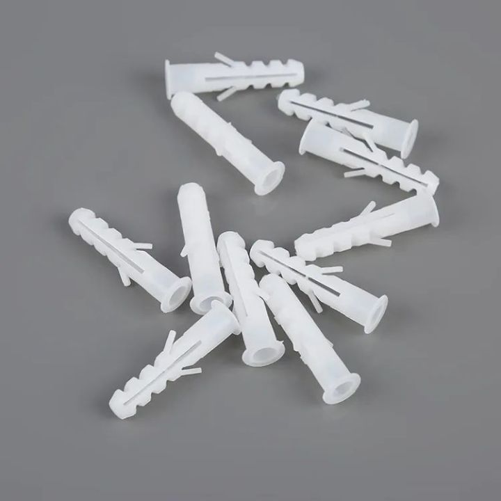 50pcs%20%20#/12/%20White%20Plastic%20Wall%20Plugs%20%7C%20Plastic%20Gitti%20%7C%20Rawal%20Plugs%20%7C%20Wood%20Concrete%20Screw%20Flat%20-%20Image%205