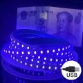 5V UV LED Strip Light Flexible SMD 2835 Ultraviolet LED Light Strip Purple Black 395-405nm For Detect Money Home Christmas Decor. 