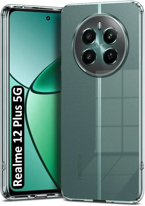 Silicone Realme 12 Plus 5G Back Cover | Slim Soft Back Case for Realme 12 Plus 5G (Transparent)