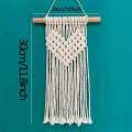 1pc Macrame Wall Hanging, Small White Hearts Boho Woven Tapestry For Bedroom, Apartment, Dormitory, Room Background Wall Decoration. 
