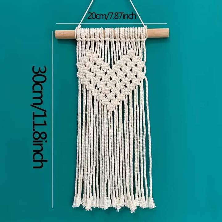1pc%20Macrame%20Wall%20Hanging,%20Small%20White%20Hearts%20Boho%20Woven%20Tapestry%20For%20Bedroom,%20Apartment,%20Dormitory,%20Room%20Background%20Wall%20Decoration%20-%20Image%203