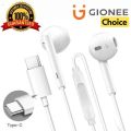 100% Original Gionee Type C Handsfree | In-Ear Type C Headset Headphones | Earphones | Type-C Earphone | C Type Handfree with Built-in Microphone | Dual Driver Earbuds USB-C | Compatible for Phone 15,16,17 series / Samsung/ OnePlus/ Redmi / Oppo / Huawei. 