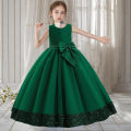 Teen Girls Luxury Big Bow Evening Gown Wedding Bridesmaid Party Dress For Girl Kids Sequin Princess Birthday Dresses Summer Wear. 