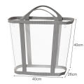 Nylon Mesh Laundry Basket with Handle Breathable Folding Portable Dirty Clothes Organizer Bags Large Capacity Toys Storage Bag.