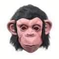 Latex Vivid Monkey Mask With Wig Funny Full Face Animal Mask Dress Up Accessory Halloween Cosplay Costume Prop Party Decors Prop. 